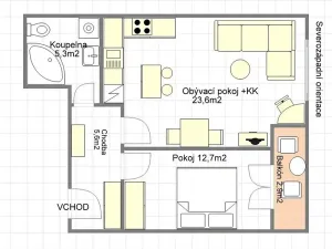 Pronájem bytu 2+kk, Úvaly, U Hostína, 50 m2