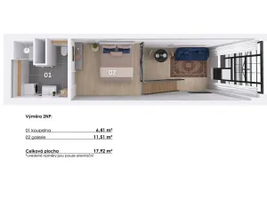 Prodej bytu 2+kk, Praha - Vysočany, Kolbenova, 49 m2