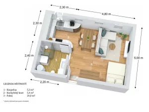 Pronájem bytu 1+kk, Boskovice, Bedřicha Smetany, 44 m2