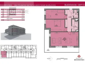 Prodej bytu 3+kk, České Budějovice, Branišovská, 84 m2