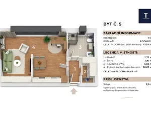 Prodej bytu 1+kk, Brno, Banskobystrická, 47 m2