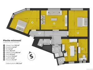 Prodej bytu 4+1, Kladno, Rooseveltova, 107 m2