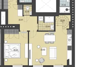 Pronájem bytu 2+kk, Praha - Libeň, U pošty, 55 m2