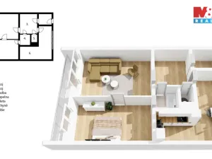 Prodej bytu 2+1, Pardubice - Zelené Předměstí, Palackého třída, 60 m2