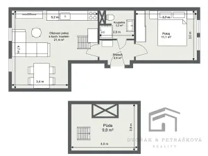 Prodej bytu 2+kk, Praha - Libeň, Pod Labuťkou, 40 m2