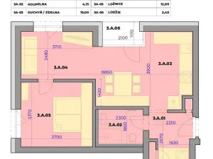 Pronájem bytu 2+kk, Brno, Vinařská, 54 m2