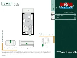 Pronájem bytu 1+kk, Kladno - Dubí, Ke křížku, 28 m2