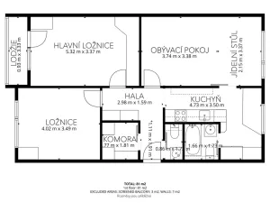 Prodej bytu 3+1, Hradec Králové - Pražské Předměstí, Jungmannova, 81 m2