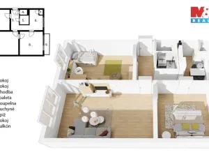 Prodej bytu 3+1, Havířov - Podlesí, Družstevnická, 69 m2