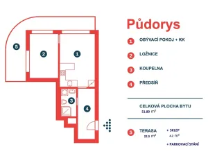 Prodej bytu 2+kk, Praha - Libeň, Kurta Konráda, 51 m2