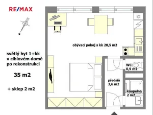 Pronájem bytu 1+kk, Praha - Zbraslav, Tunelářů, 37 m2