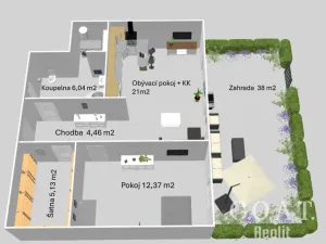 Prodej bytu 2+kk, Vochov, 50 m2