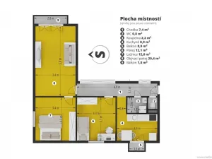 Pronájem bytu 3+1, Praha - Braník, Žalmanova, 67 m2