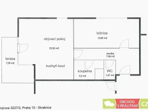 Pronájem bytu 2+kk, Praha, Janýrova, 57 m2