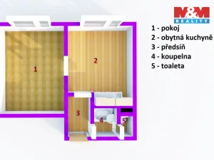Prodej bytu 1+1, Bílina - Teplické Předměstí, Sídliště Za Chlumem, 35 m2