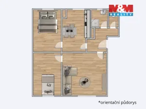 Prodej bytu 3+1, Záboří, 73 m2