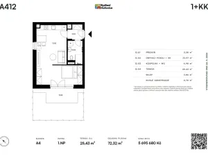 Prodej bytu 1+kk, Hořovice, K Bažantnici, 47 m2