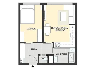 Prodej bytu 2+kk, Praha - Braník, Zálesí, 39 m2