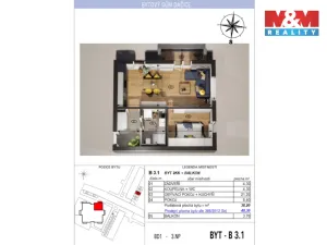 Prodej bytu 2+kk, Dačice - Dačice V, U Stadionu, 40 m2