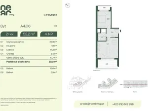 Prodej bytu 2+kk, Praha - Libeň, Na kopečku, 50 m2