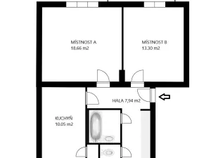 Prodej bytu 2+1, Praha - Hloubětín, Konzumní, 54 m2
