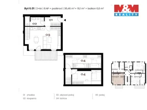 Prodej bytu 2+kk, Praha - Smíchov, Grafická, 56 m2