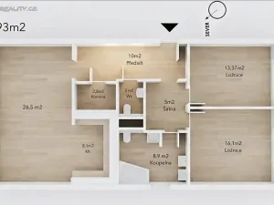 Pronájem bytu 3+kk, Praha - Smíchov, U Dívčích hradů, 93 m2