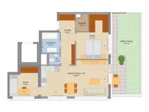 Prodej bytu 3+kk, Praha, Gollové, 71 m2