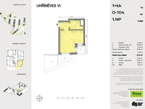 Prodej bytu 1+kk, Praha - Uhříněves, Karla Guta, 29 m2