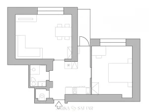 Pronájem bytu 2+kk, Praha - Podolí, Jeremenkova, 49 m2