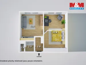 Prodej bytu 1+1, Teplice - Řetenice, Bratislavská, 40 m2