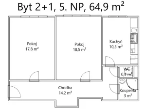 Pronájem bytu 2+1, Olomouc, Božetěchova, 65 m2