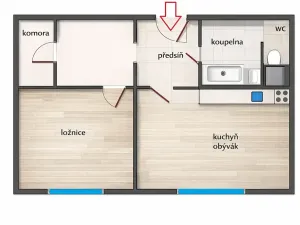 Pronájem bytu 2+kk, Ústí nad Labem, Na Kohoutě, 42 m2