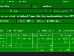 Prodej podílu lesa, Dolní Beřkovice, 1050 m2