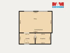 Prodej bytu 1+kk, Cheb, Mánesova, 26 m2