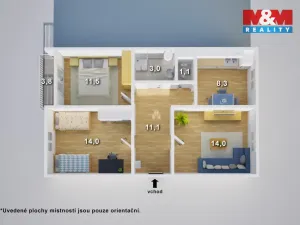 Prodej bytu 3+1, Ústí nad Labem - Ústí nad Labem-centrum, Masarykova, 63 m2