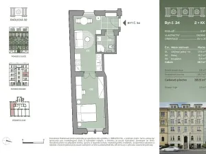 Prodej bytu 2+kk, Praha - Smíchov, Radlická, 37 m2