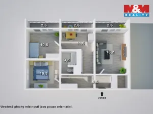 Prodej bytu 3+1, Ústí nad Labem - Ústí nad Labem-centrum, Hoření, 62 m2