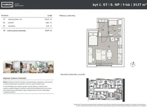 Pronájem bytu 1+kk, Praha - Karlín, Pobřežní, 31 m2