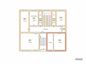 Pronájem kanceláře, Hradec Králové, Československé armády, 36 m2