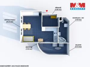 Pronájem bytu 1+kk, Plzeň - Skvrňany, Waltrova, 50 m2