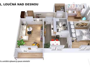 Prodej bytu 3+1, Loučná nad Desnou, 74 m2