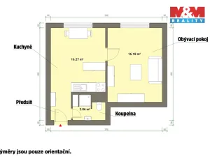 Prodej bytu 1+1, Teplá, Palackého, 41 m2