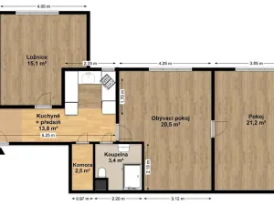 Prodej bytu 3+1, Praha - Holešovice, Letohradská, 77 m2