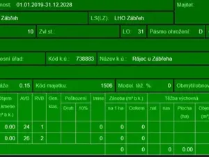 Prodej lesa, Rájec, 5476 m2