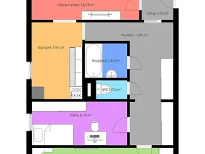 Prodej bytu 3+1, Hluboká nad Vltavou, Nerudova, 67 m2