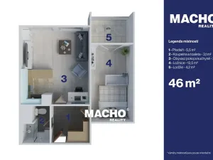 Prodej bytu 2+kk, Praha - Černý Most, Bryksova, 46 m2
