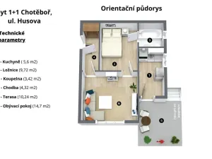 Prodej bytu 1+1, Chotěboř, Husova, 72 m2