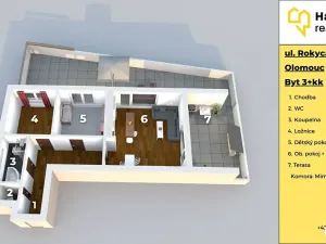 Prodej bytu 3+kk, Olomouc, Rokycanova, 80 m2