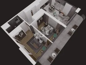 Prodej bytu 2+kk, Trikomo, Kypr, 50 m2